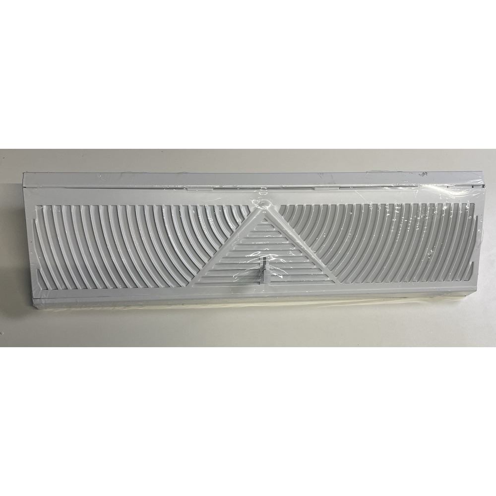 18" X 2 1/2 Baseboard Diffuser 3 Way Air Deflection Floor Metal White